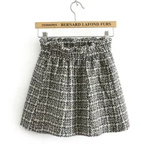 Модная женская мини-юбка Осенняя винтажная прямая клетчатая короткая юбка с высокой талией Женская плиссированная юбка в японском стиле