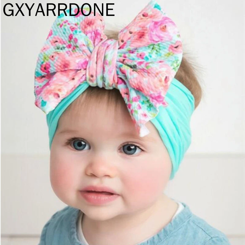 1pcs 19 Baby Flower Print Headband Baby Girl Headbands Bandeau Bebe Fille Hair Accessories Baby Turban Bows Headband Headwrap Girl S Hair Accessories Aliexpress