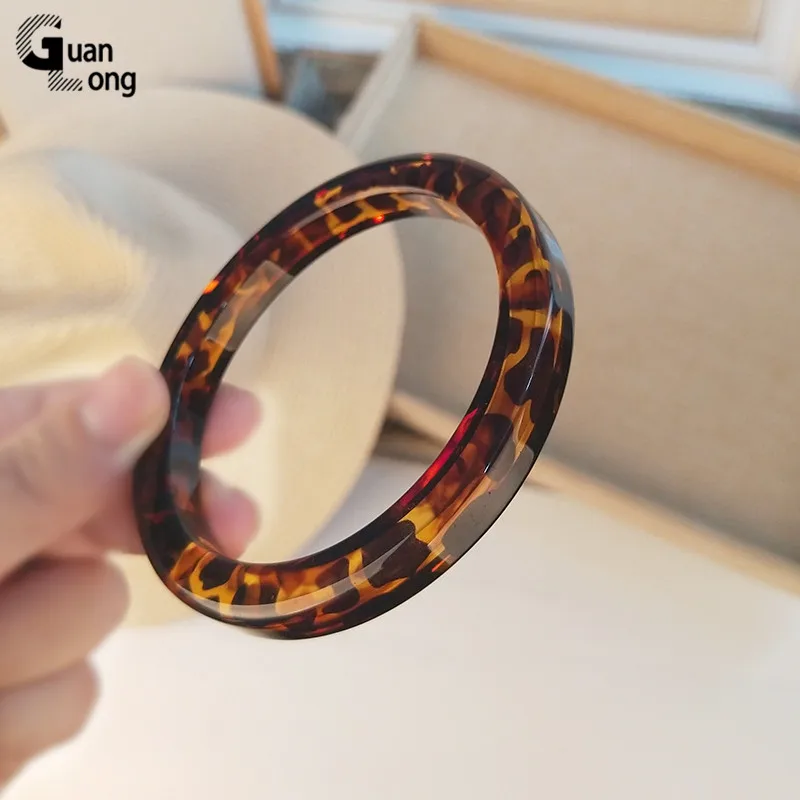 Guanlong винтажные леопардовые каучуковые браслеты модные женские с черными пятнами