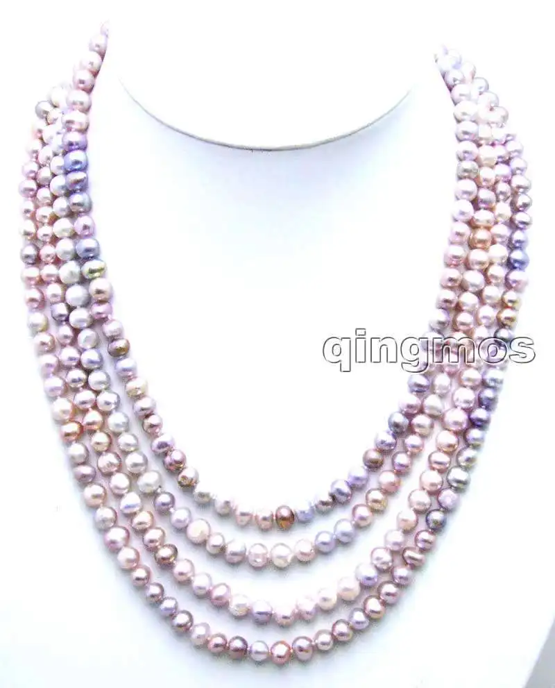 

SALE Purple 6-7mm natural Freshwater Pearl Super Long 80" Necklace-nec5850 free shipping