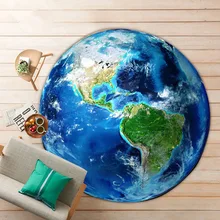 3D Горячая, короткие ковровые покрытия с изображением земли, спальни, круглые современные детские коврики и ковры для дома, гостиной, компьютера, Подушка для стула