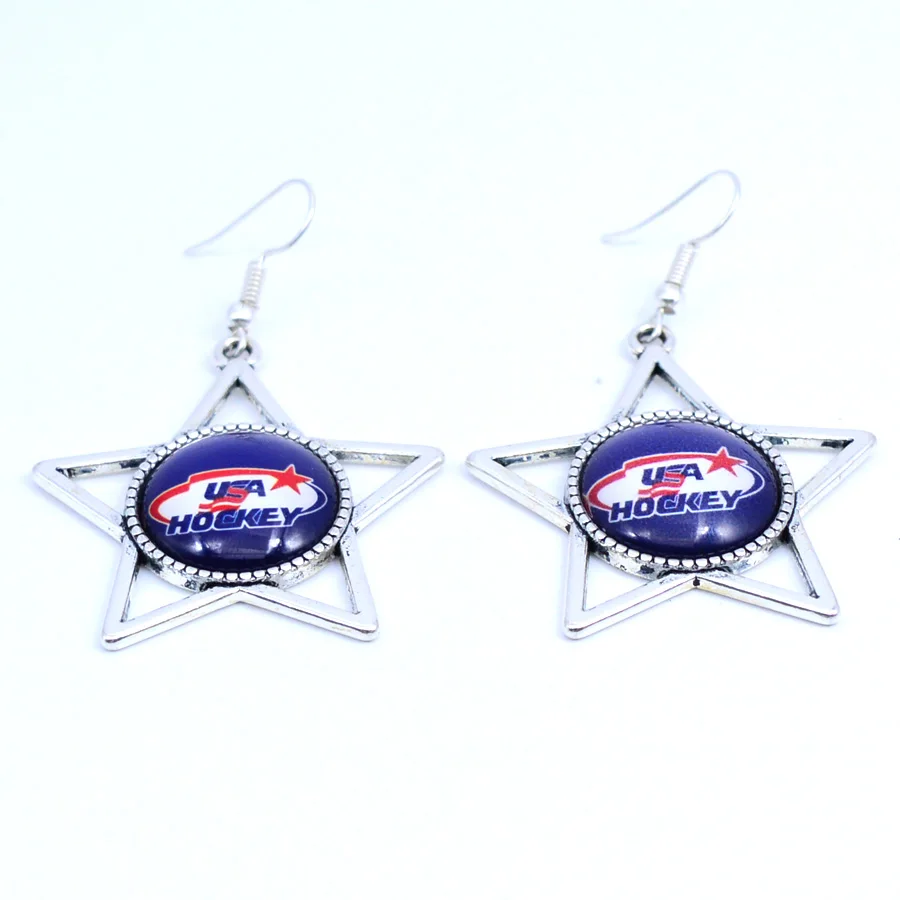 Earrings NHL USA HOCKEY Charms Dangle Earrings Sport Earrings Ice