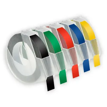 

Oozmas 5 pieces labeling tape 3D plastic embossing label ribbons 9mm compatible for Dymo embossing label makers combo set
