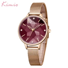 Женские часы KIMIO, роскошные брендовые Модные кварцевые женские часы с браслетом из нержавеющей стали, повседневные часы, Montre Femme Reloj Mujer Box