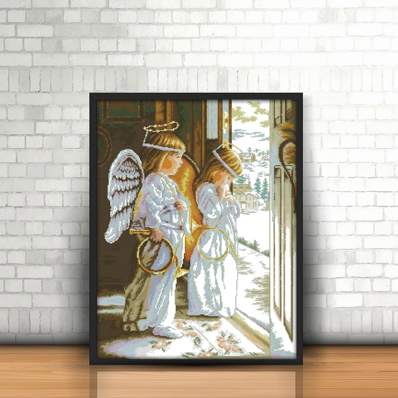 Joy Sunday Набор для вышивки крестиком с изображением ангелов DMC 11CT 14CT китайский набор