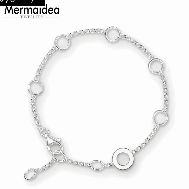 

Basic Link Bracelet Chain With Round Charm Carrier Europe Style Fashion Jewelry Gift For Women 925 Sterling Silver Fit Charms
