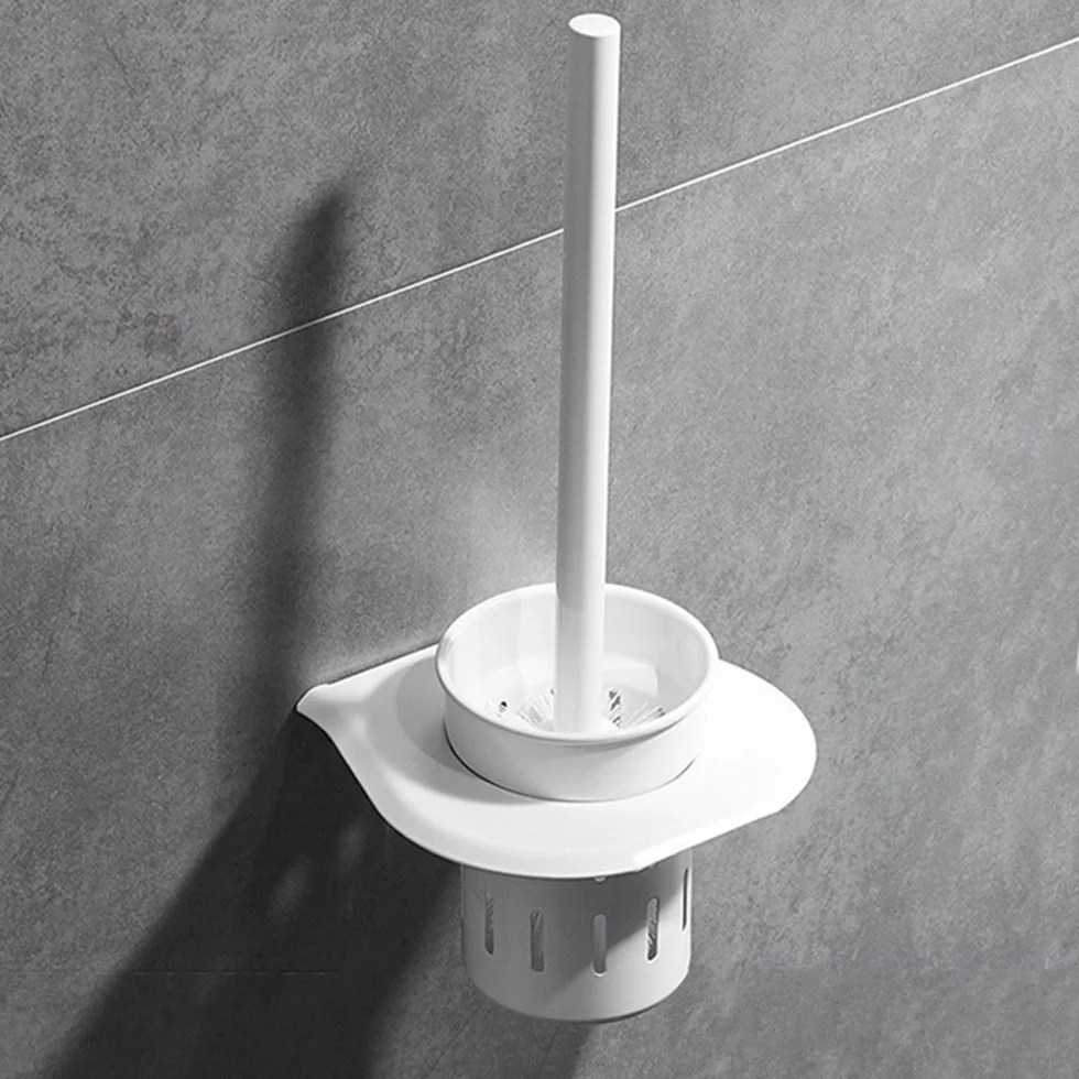 Ванная комната настенный держатель для туалетной щетки набор ручка с держателем черно-белая полка чистящие инструменты стойка организация