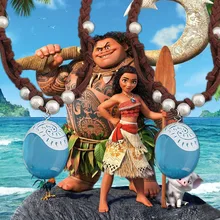 Moana Ocean Romance на веревочной цепочке ожерелье, синий камень ожерелье с кулоном Колье Для детей день рождения пользу