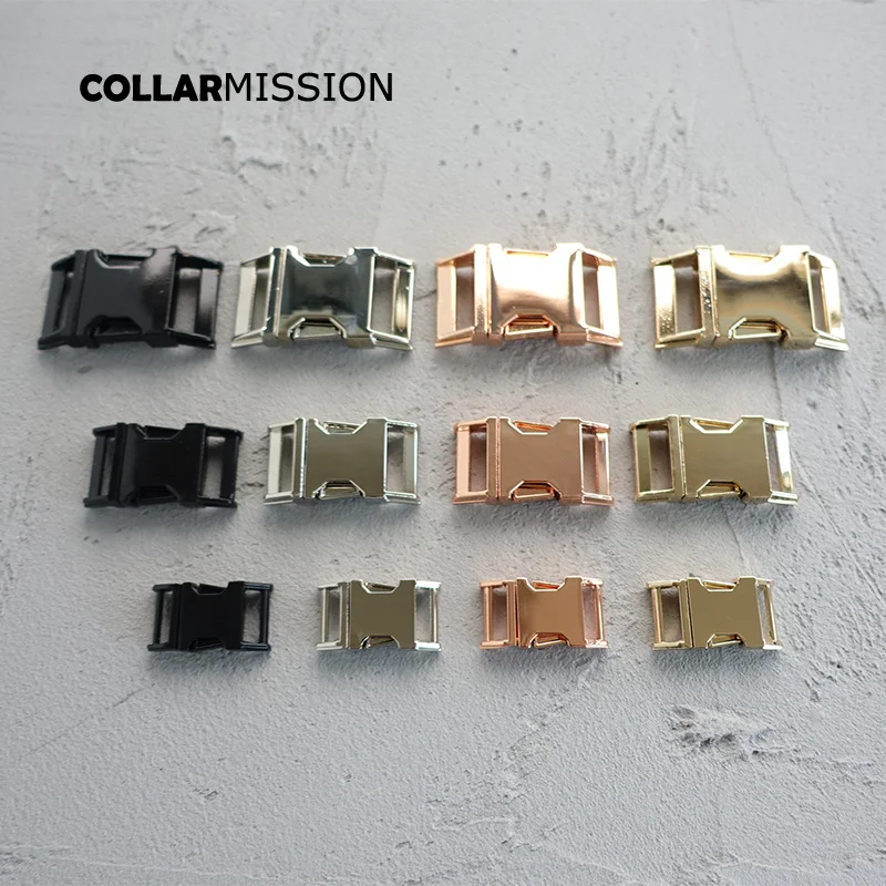 

100pcs/lot Plated buckle 15mm safety quick release buckle 25mm dog collar paracord diy accessory 15mm personal security lock