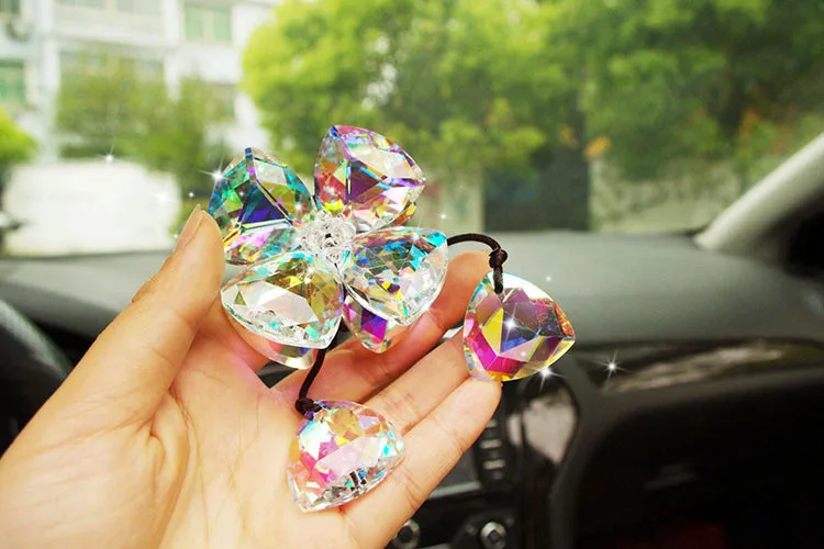 Многоцветный K9 кристалл красивый клевер кулон Suncatcher для люстры кристаллы, свадебные подарки/украшение дома