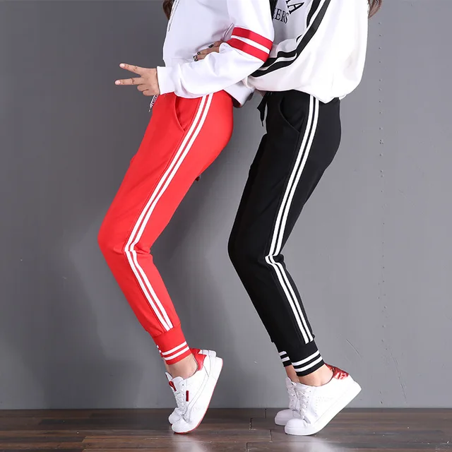 A FAN LANG Autumn 2018 Woman's Sports Stretch Long Pants Female Slacks, Women's Trousers Korean Fashion Sweat Pants Streetwear 1