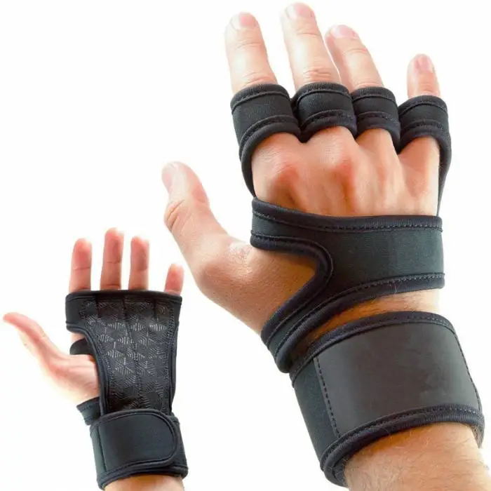 Фитнес перчатки Вес тренажерный зал тренировки тренировочные на полпальца перчатки Для мужчин Для женщин BB55