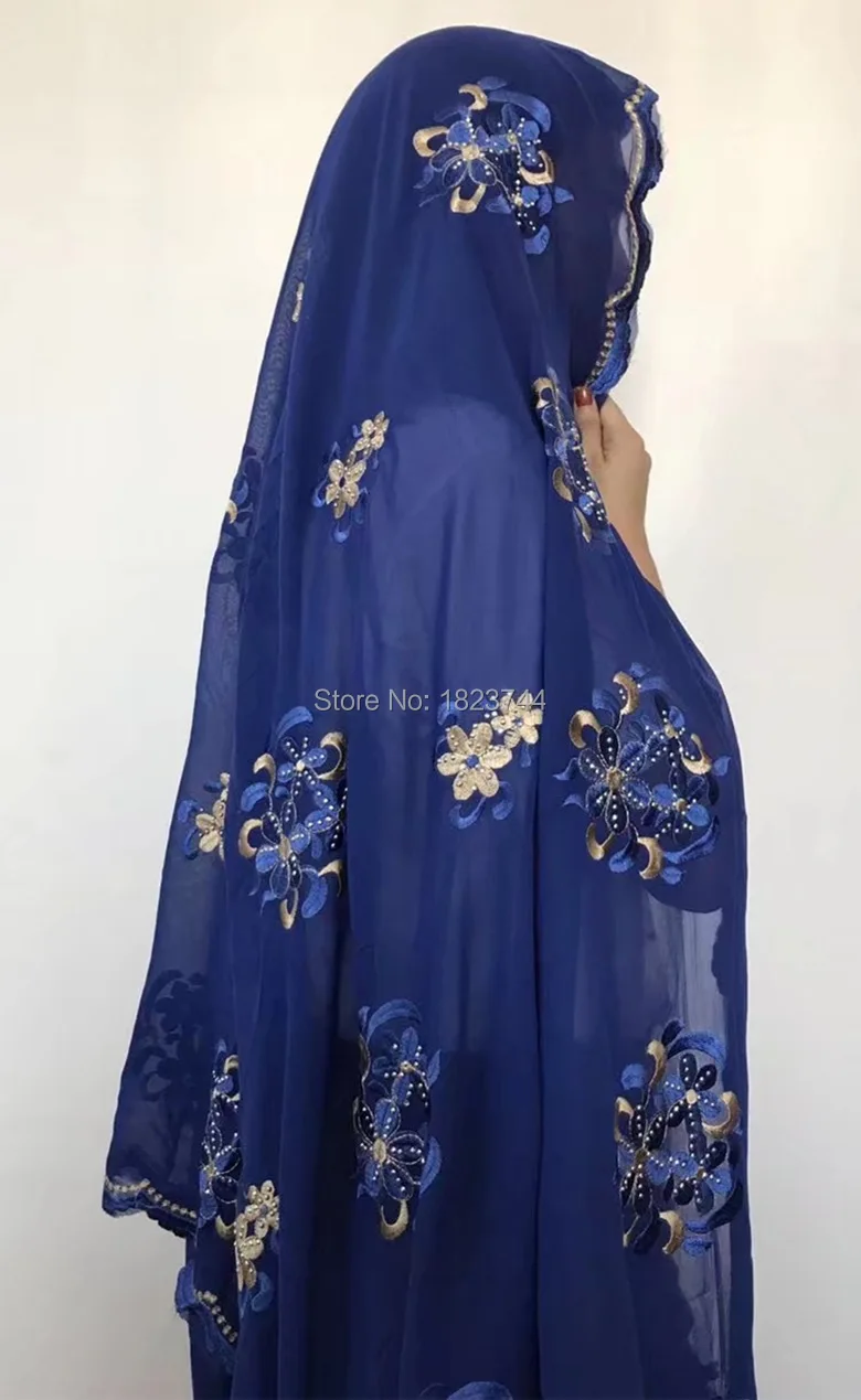 AHT798-11 nice-looking African wrap with stones good quality embroidered chiffon lace for headtie! 1pcs/bag | Дом и сад