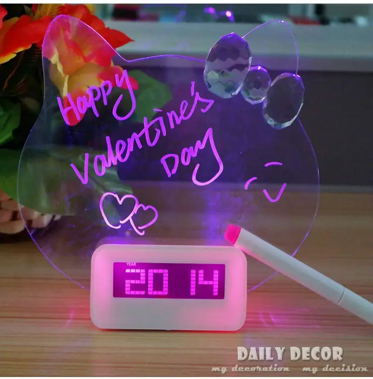 Hello Kitty LED digital alarm clock with Fluorescent Message Board Reloj digital Digital Wecker Sveglia digitale