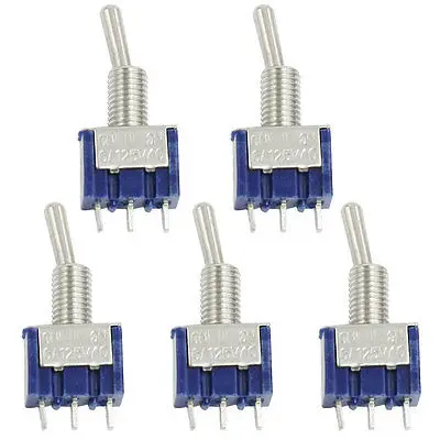 

Single Pole 3 Terminals 2 Position On/On Toggle Switch 6A 250V 5 Pcs