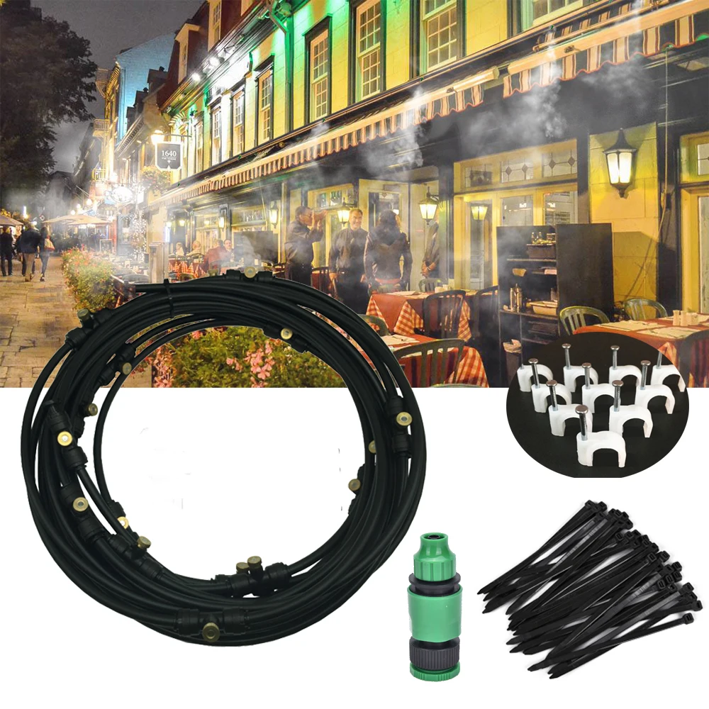 

Outdoor Drip irrigation Misting Cooling System Kit for Greenhouse Garden Patio Waterring Irrigation Mister Line 5M-20M System