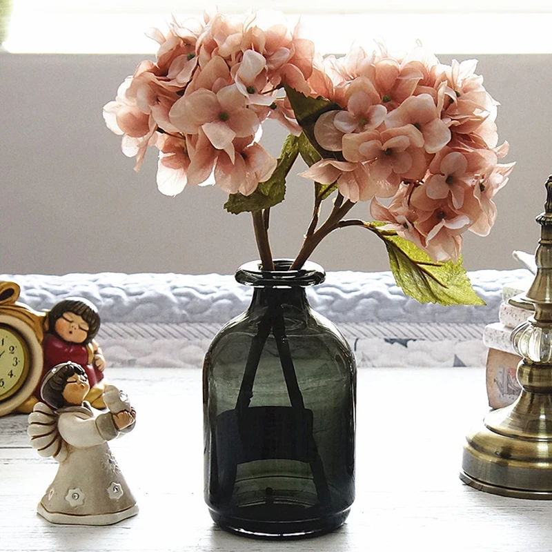 DIY flores de seda de hortensia Artificial ramo de novia fiesta de jardín en casa decoración de boda decoración de Navidad para el hogar flores falsas DIY flores de seda de hortensia Artificial ramo de novia fiesta de jardín en casa decoración de boda decoración de Navidad para el hogar flores falsas