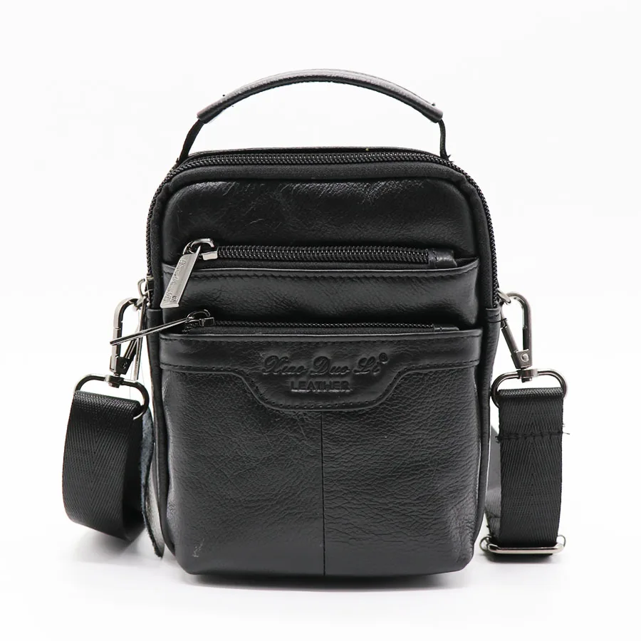 

Genuine leather Mini Casual Top-handle Handbag Men Messenger Bag Men's Crossbody Shoulder Bags Male Belt Cross Waist Pack