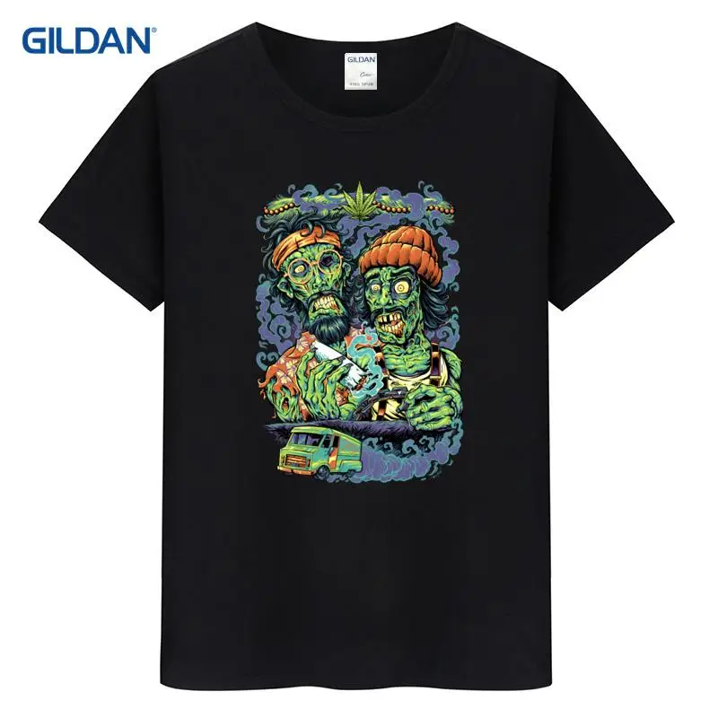 Синий и белый полосатый футболки мужские 2017 Чич Чонг курение совместных Мужская