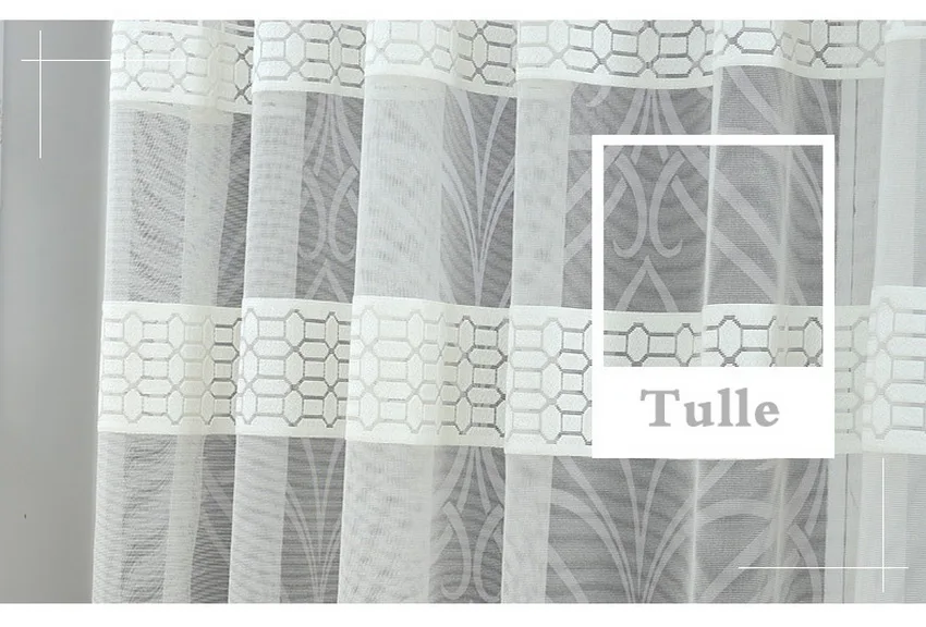 Tiyana кофейная прозрачная занавеска s для гостиной декоративная Геометрическая вышитая Тюлевая ткань современная оконная занавеска M077#4