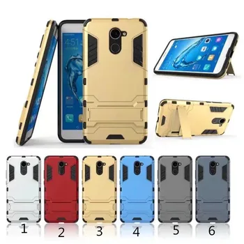 

50pcs/lot Hybrid 2 in 1 Hard PC +TPU Phone Back Case For Huawei Enjoy 7 Plus Stand Flexible Armor