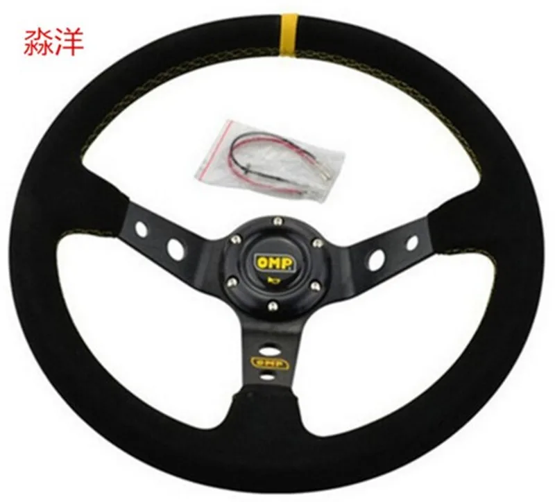 

Unversal 14inch 350mm Deep Corn Drifting OMP Steering Wheel racing sport Steering Wheel Cover