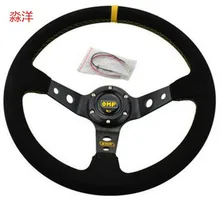Unversal 14inch 350mm Deep Corn Drifting OMP Steering Wheel racing sport Steering Wheel Cover