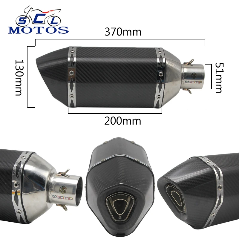 Sclmotos Carbon Fiber Motorcycle Exhaust Pipe Akrapovic Yoshimura