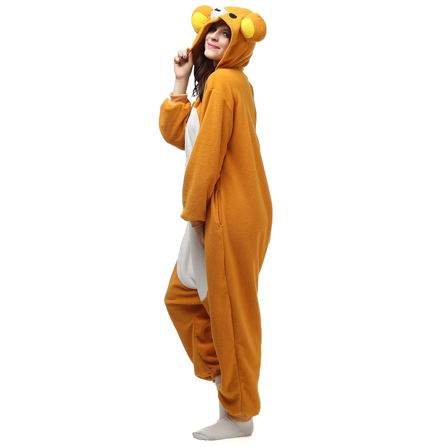 Взрослые флисовые кигуруми Rilakkuma Косплей Костюм животные комбинезоны пижамы