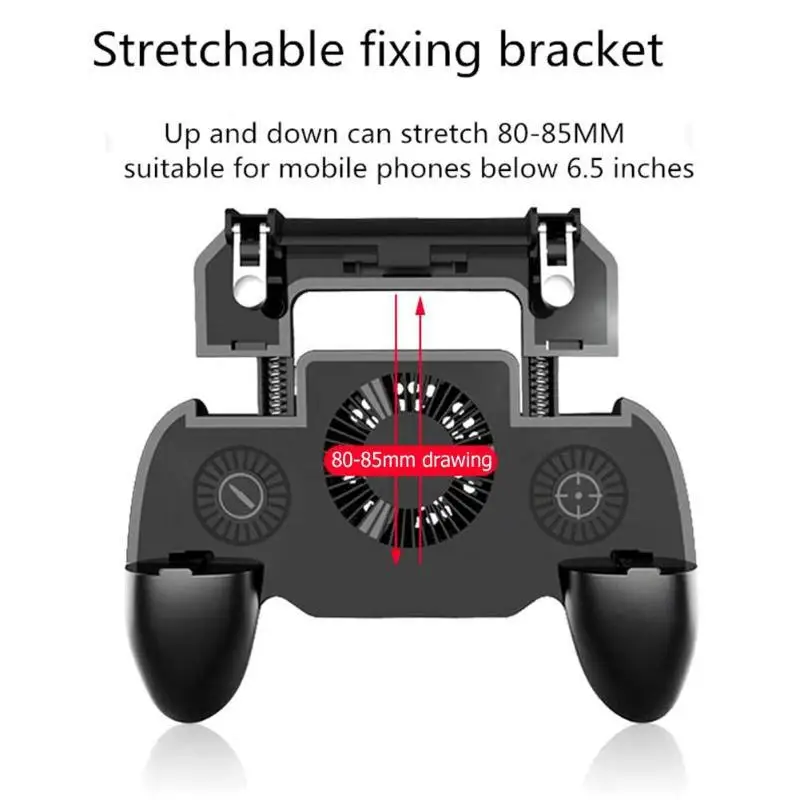  Kuulee Charger Power Bank Heat Dissipation Cooling Fan Gamepad Hand Grip Fire Aim Key for PUBG Mobi