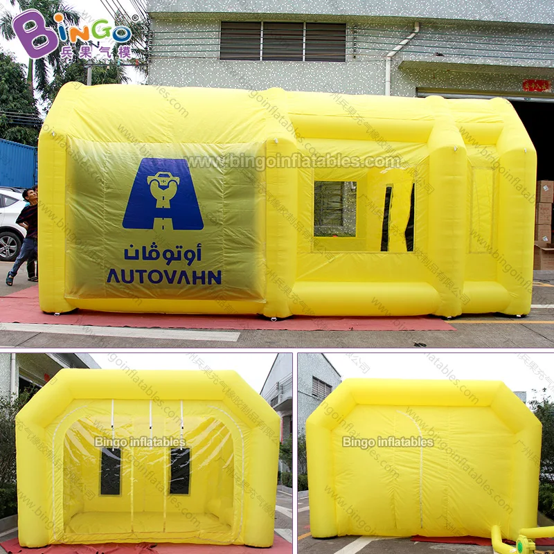  FACTORY OUTLET 6.5X4.5X3M inflatable yellow spray tent blow up portable car painting booth personal