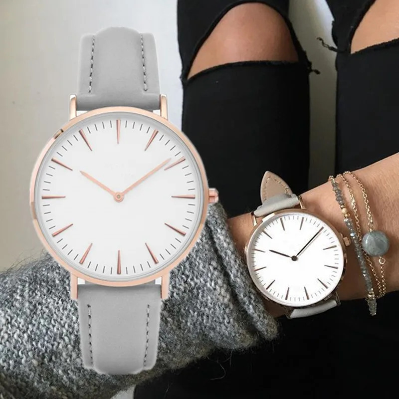 

New Fashion Simple Leather Women Watches Ladies Fashion Casual Dress Quartz Watch Female Gift Clock Montre Femme Relojes Mujer