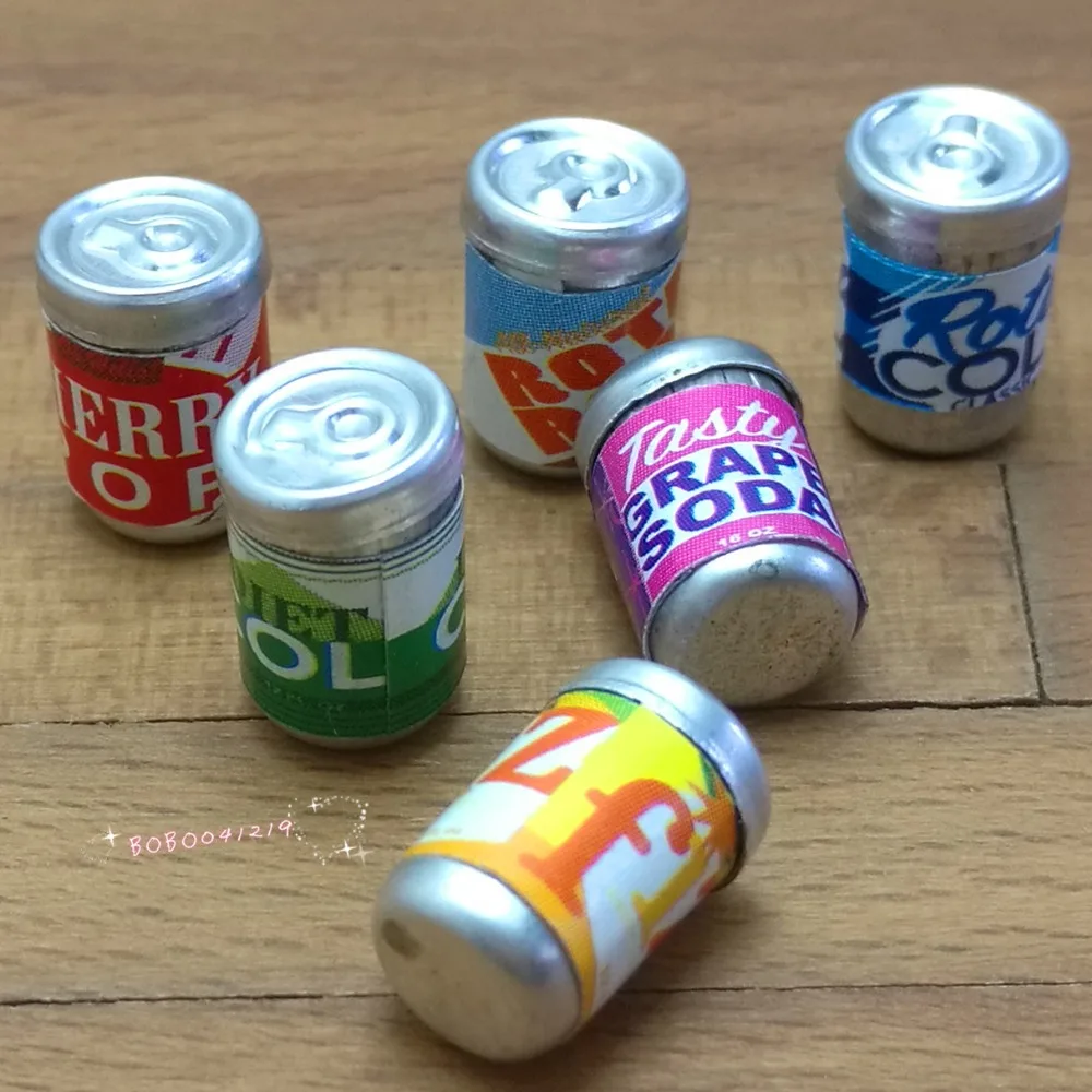 

Dollhouse Miniature 1:12 Toy Kitchen 6 Bottles Of Soft Drink Height 1.1cm SPO734
