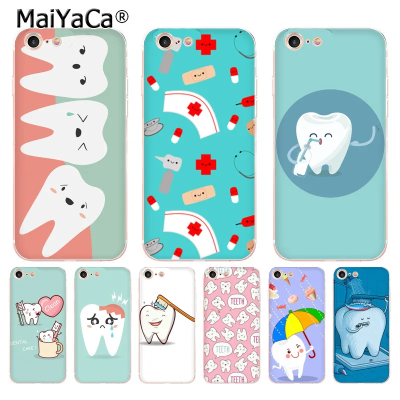 MaiYaCa/милый мягкий чехол для телефона из ТПУ с рисунком зубного камня iPhone 8 7 6 6S Plus X 5