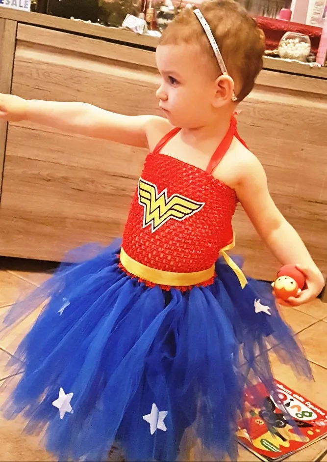 

Girls Superman Wonder woman suit Kids Wonder Woman cosplay costume Justice League wonder woman costume Halloween costume for Kid
