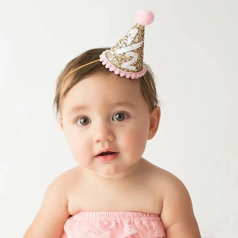 Children Hair Decorate First Birthday Party Hats Baby Hair Band Shoot