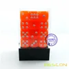 Bescon 12mm 6 Sided Dice 36 in Brick Box, 12mm Six Sided Die (36) Block of Dice, Translucent Orange with White Pips 2