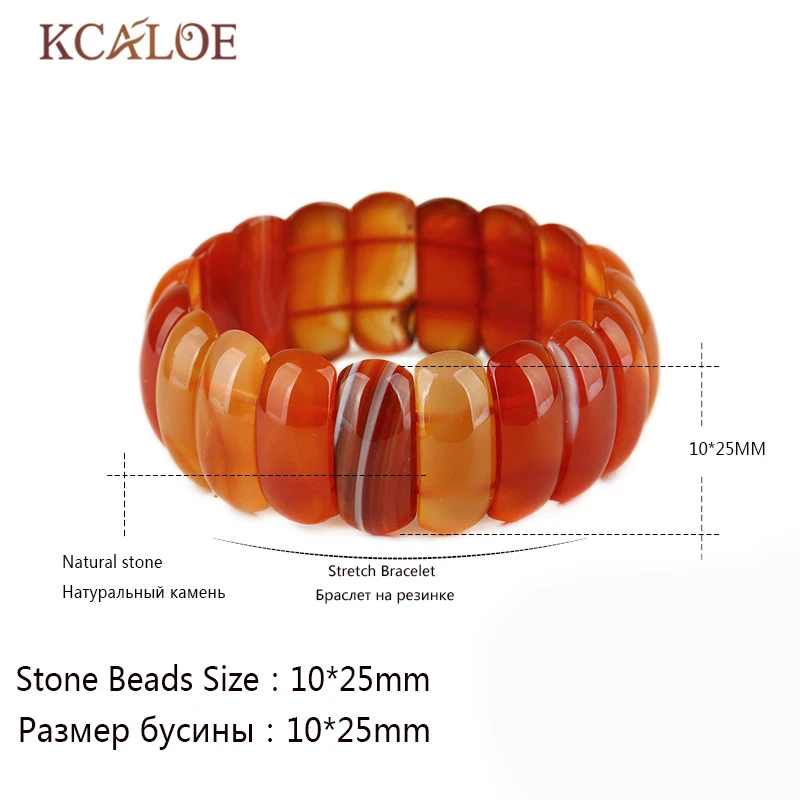 Tanie KCALOE fioletowy kryształ półszlachetne kamienie szlachetne elastyczne bransoletki bransoletki Pulseras szeroki naturalny kamień kobiety Charm bransoletka biżuteria