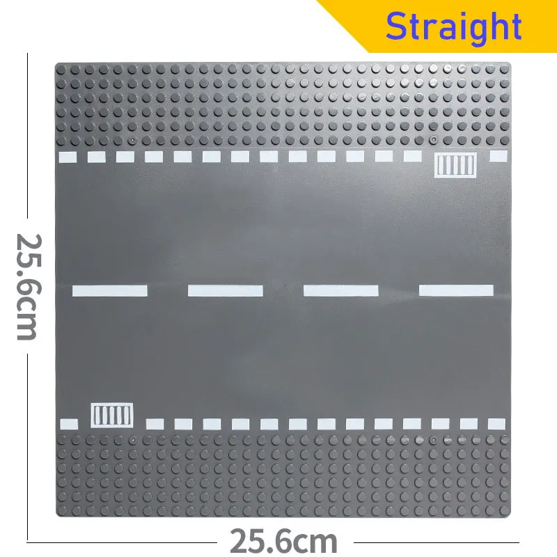 Городская дорога Baseplate улица DIY строительные блоки Базовая пластина для конструктора совместима с основным бренком городской стол 7280 7281 для детей Подарки - Цвет: Straight