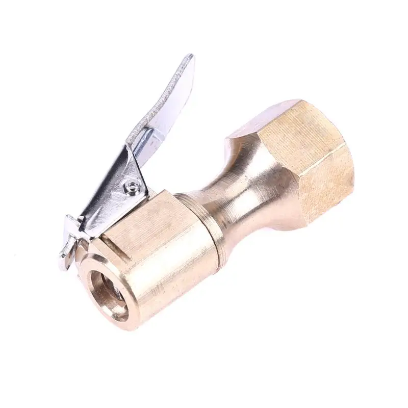 

Car Tire Inflator Tool Valve Stem Connector Copper Air Chuck Lock On Clip For Car Inflatable Pneumatic Mouth Joint