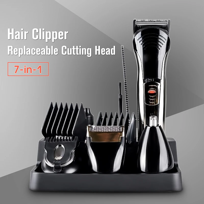 7 In 1 Electric Hair Clipper Rechargeable Trimmer Shaver Kit