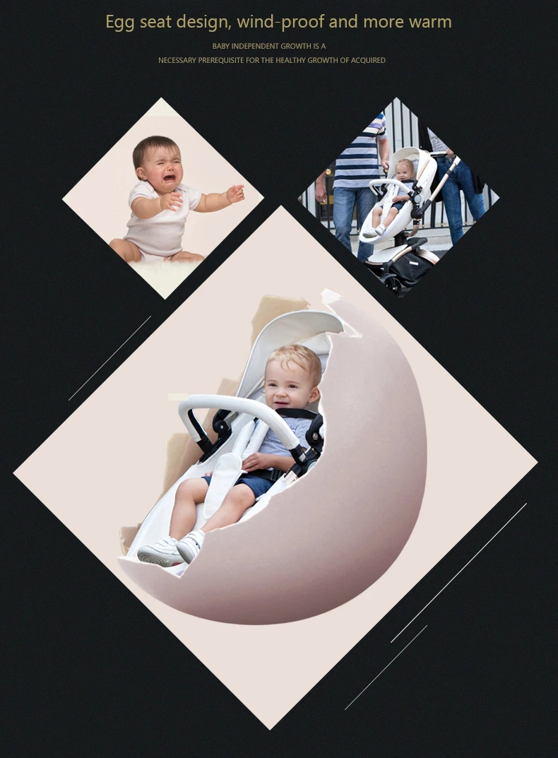 Babyfond, детская коляска, 3 в 1, детская коляска, кожаная, Двусторонняя подвеска, складная, на колесиках, европейская детская коляска, подарок ALUON