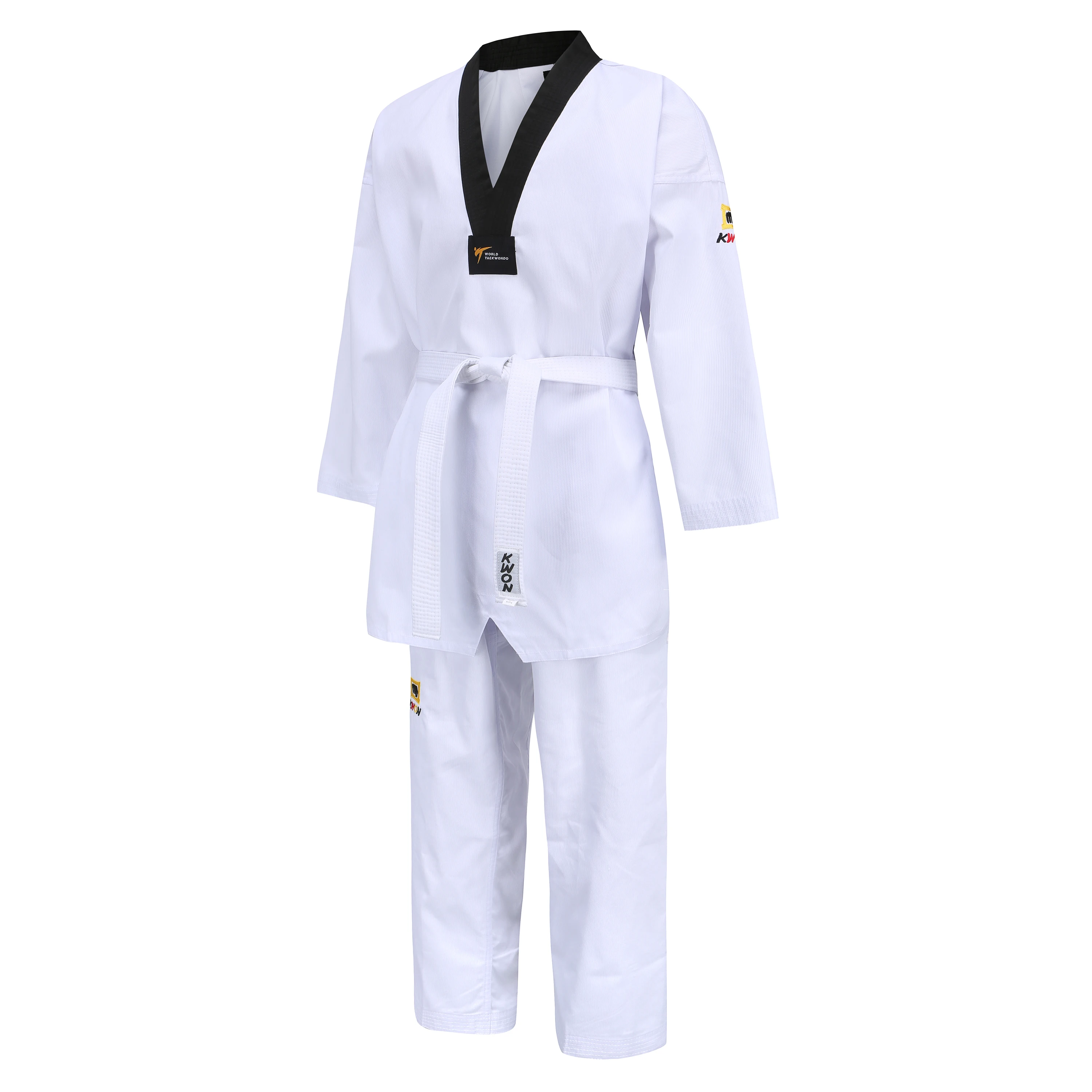 

KWON taekwondo dobok clothes for child adult V-Neck KWON Taekwondo training uniform wholesale/Retails for kids adults