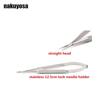 

stainless steel microsurgical instruments 12.5cm straight head surgical ophthalmic device lock needle holder