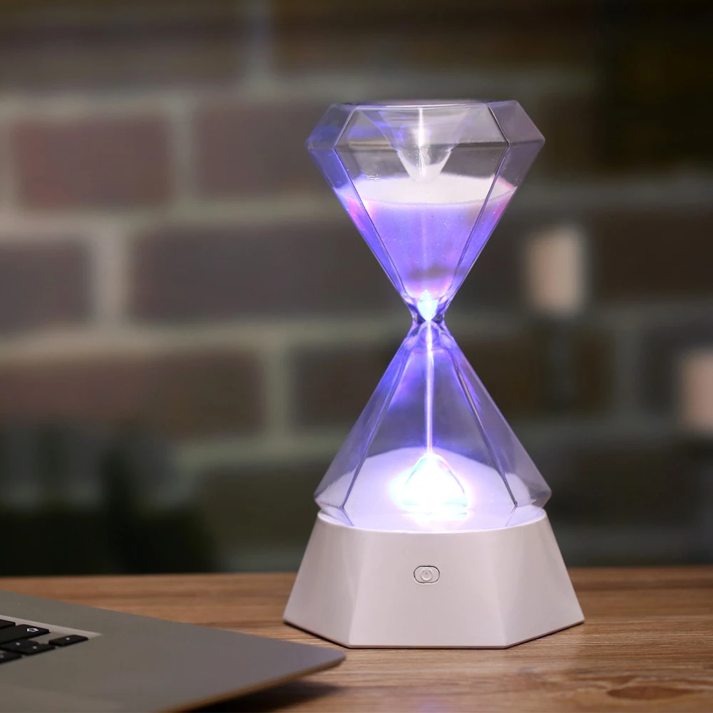 Алмазные песочные часы ночник 7 цветов Изменение светодиодный USB светодиодный ночник таймер настольная осязаемая лампа
