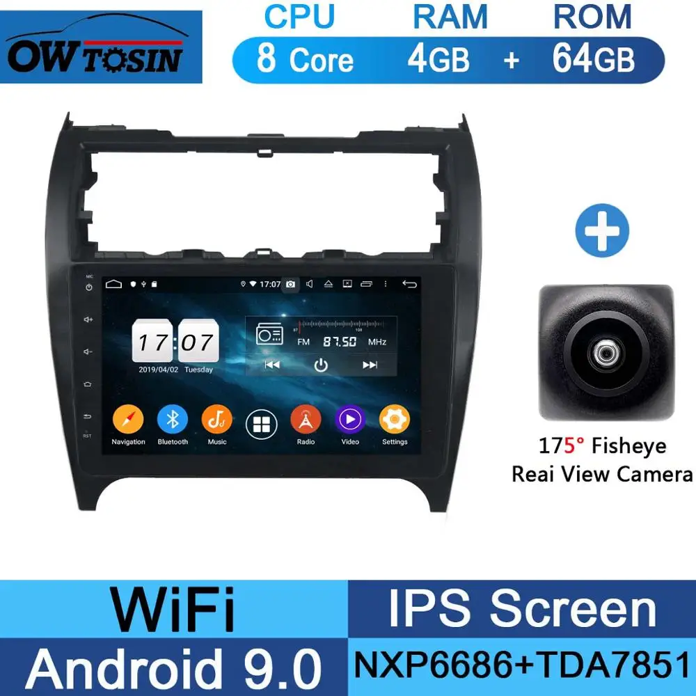64G Fisheye Camera 10," ips 8 Core 4G+ 64G Android 9,0 автомобиль радио gps мультимедиа для Toyota Carmry 2012 2013 DSP CarPlay попугай BT - Цвет: 64G Fisheye Camera