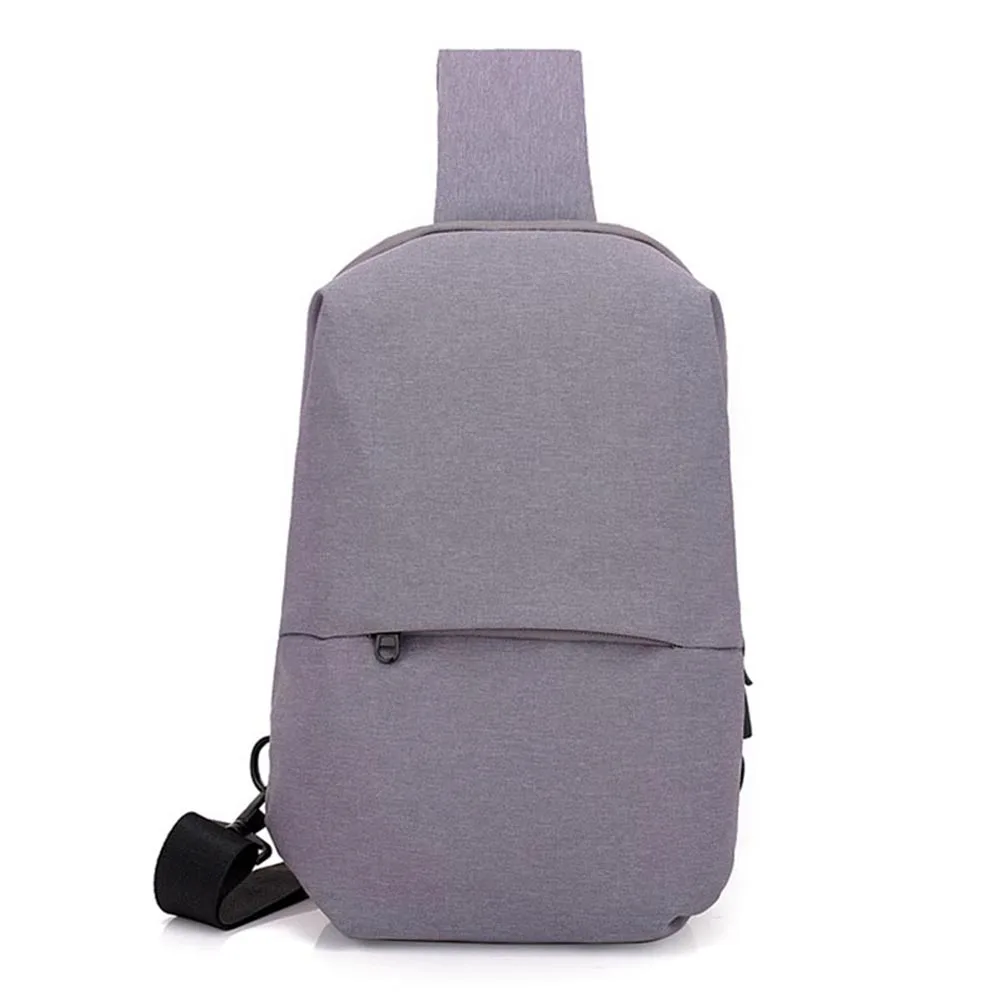 Men Chest Shoulder Crossbody Bag Zipper Small Durable For Outdoor Cycling Mobile Phone MUG88 - Цвет: Серый