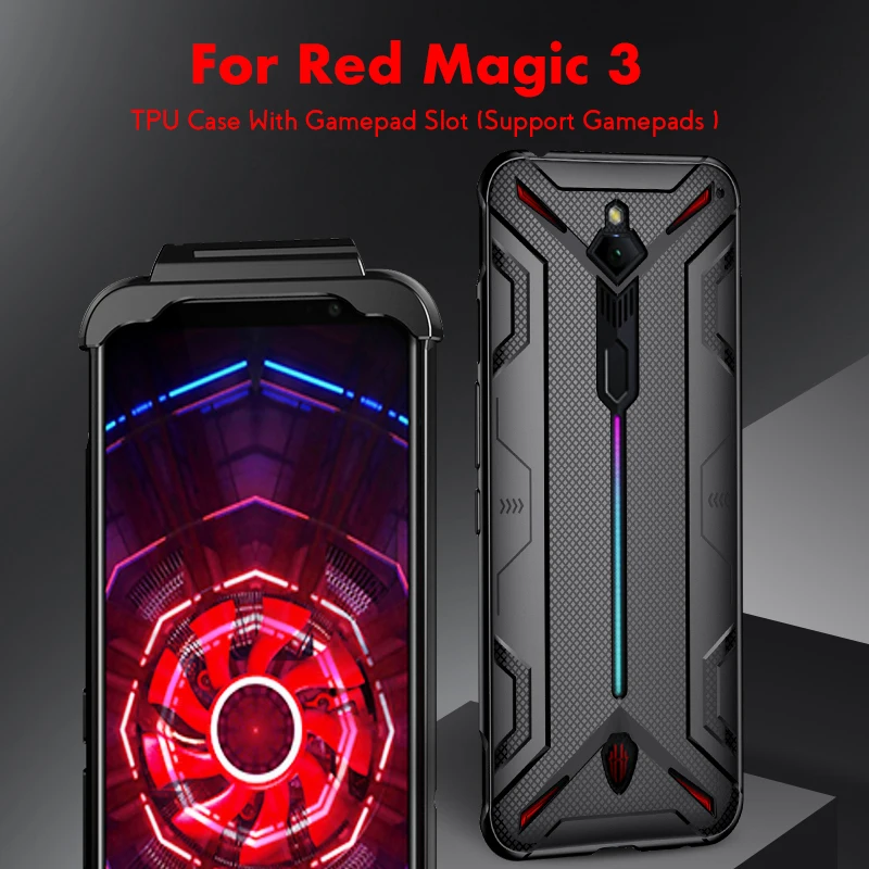 

ADKO Shockproof Soft Silicon TPU Phone Case For Nubia Red Magic 3S Heat Dissipation Cover Support Gamepad for Red Magic 3