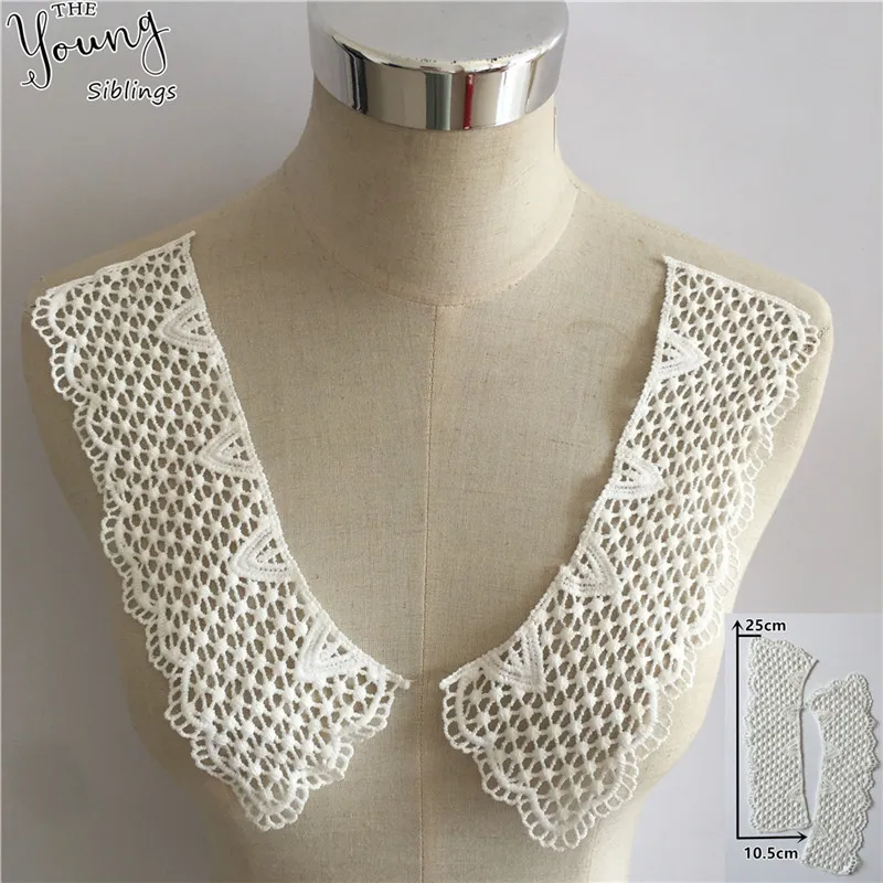 

New arrive Embroidery False collar Hollow out Applique DIY Sewing Lace Neckline Fabric Dresses Accessories Supplies 1 pcs sell