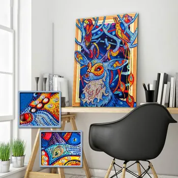 

New Diy 5d Sale Diamond Embroidery, Diamond Mosaic, Special Hand Shaped, Elk, Diamond Painting, Cross Stitch,3d, Decoration, Gif